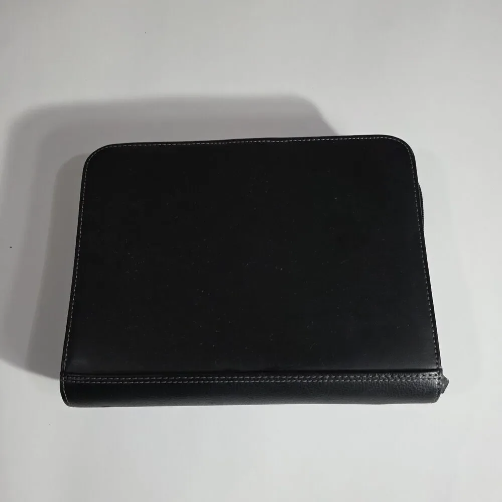Franklin Covey Leather 7 Ring Planner Binder Black